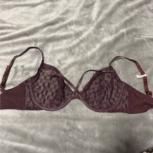 Victoria's Secret Plum Lace Underwire Bra - Deep Plum